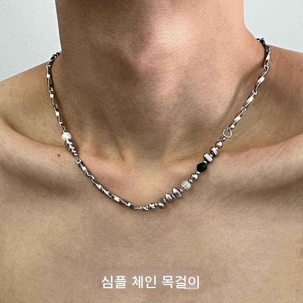 남성 티타늄 스틸 목걸이 변색방지 힙합 체인 - 상세 이미지 3