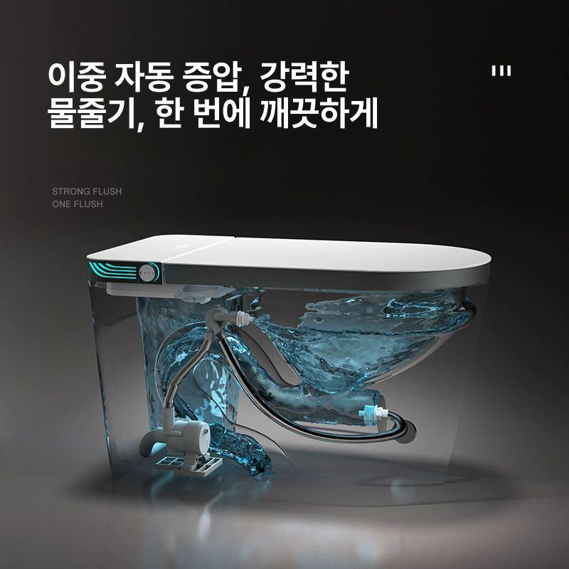 플러시 양변기 탱크리스변기 자동물내림 일체형변기 좌변기 수압 물탱크 직수식 개폐 - 상세 이미지 2