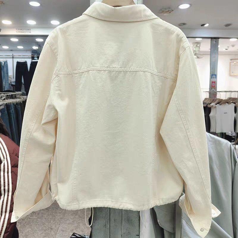 여성 봄 자켓 루즈핏 블루 핑크 가을  숏 점퍼 셔츠 아우터 - 상세 이미지 5
