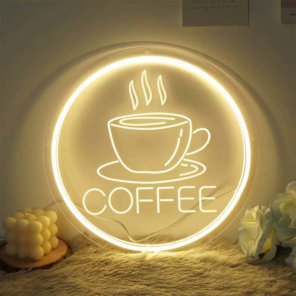 led 네온 간판 커피 인테리어 광고판 포스터 배너 30x30cm 5V/12V - 상세 이미지 3