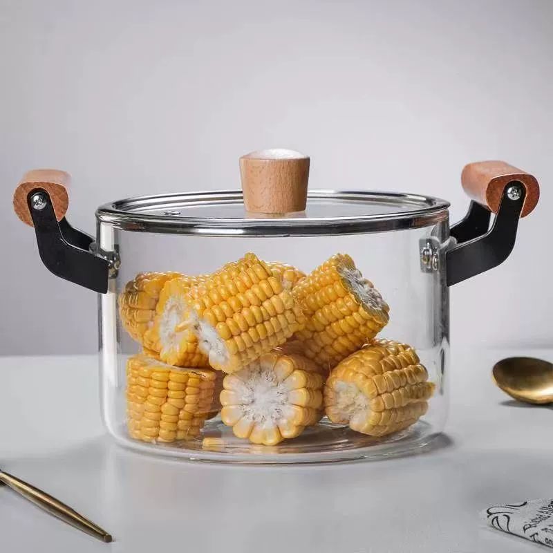 직화냄비 내열 유리냄비 강화 감성 투명냄비 pot 고온 견디는 강화 조리기구 - 상세 이미지 5