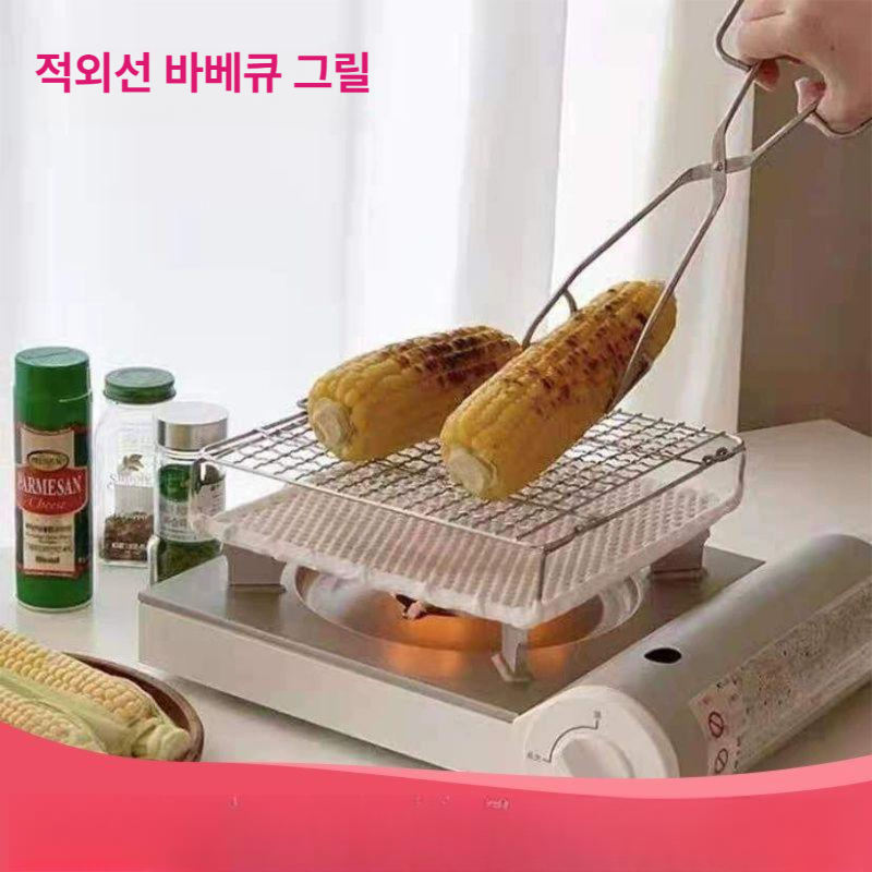 일본식 그릴 직화 석판 구이판 바베큐 불판 고기 맞춤 캠핑석쇠 가스렌지 스토브 - 상세 이미지 3