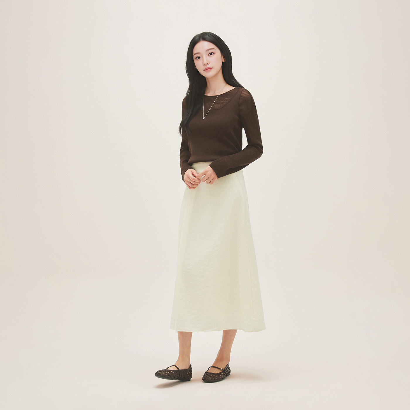로엠 A라인 롱 스커트 RMWHG25R12 - 상세 이미지 2