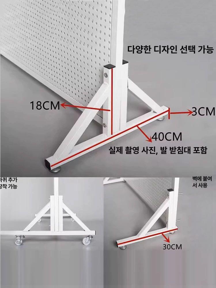 철제 타공 파티션 작품 선반 양면 걸이 인테리어 접이식 화이트 40x100 10개 10cm - 상세 이미지 5