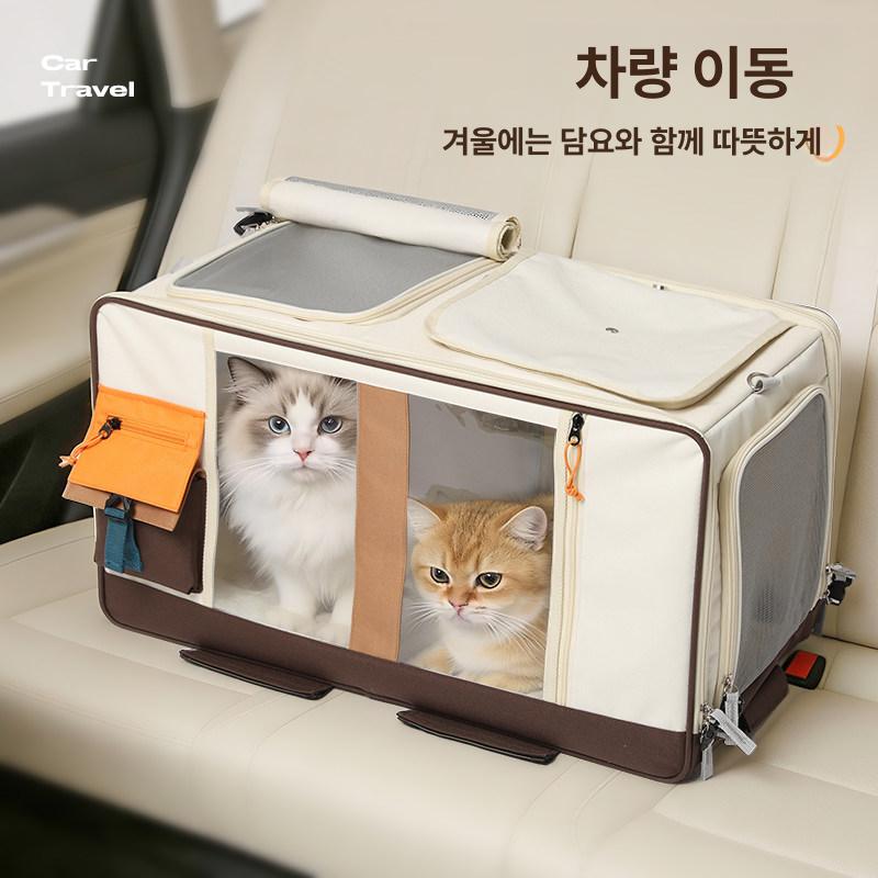 여행용 캐리어 대용량 통기성 트롤리 용품 숄더 운반 메쉬 컬러 외출 범용 백 다기능 - 상세 이미지 3