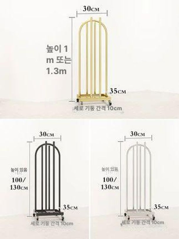 옷가게 행거 보관 옷걸이거치대 매장 의류 수납 이동식진열대 정리 바퀴 걸이대 높이 - 상세 이미지 4
