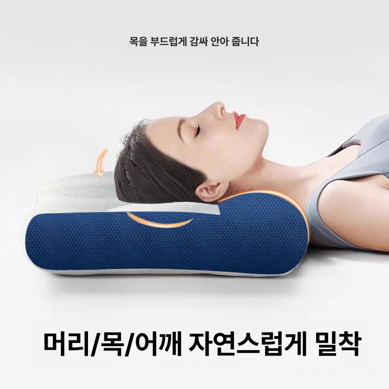 숙면 경추베개 편한 지지 기능성 어깨 측면 거북목 자세 메쉬 지압 필로우 수면쿠션 - 상세 이미지 3