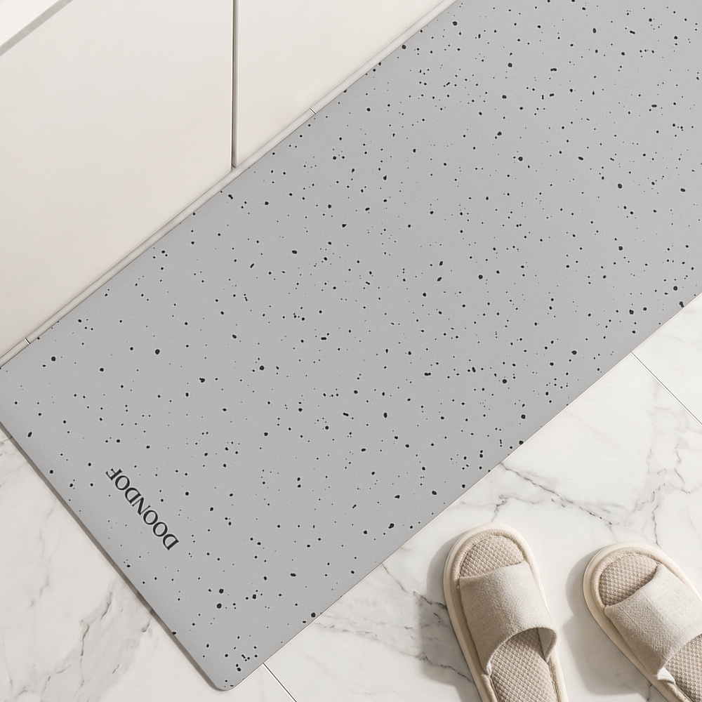 도온도프 주방 매트 빨아쓰는 규조토 발매트 욕실 현관 베란다 싱크대 도트그레이, 45x180cm