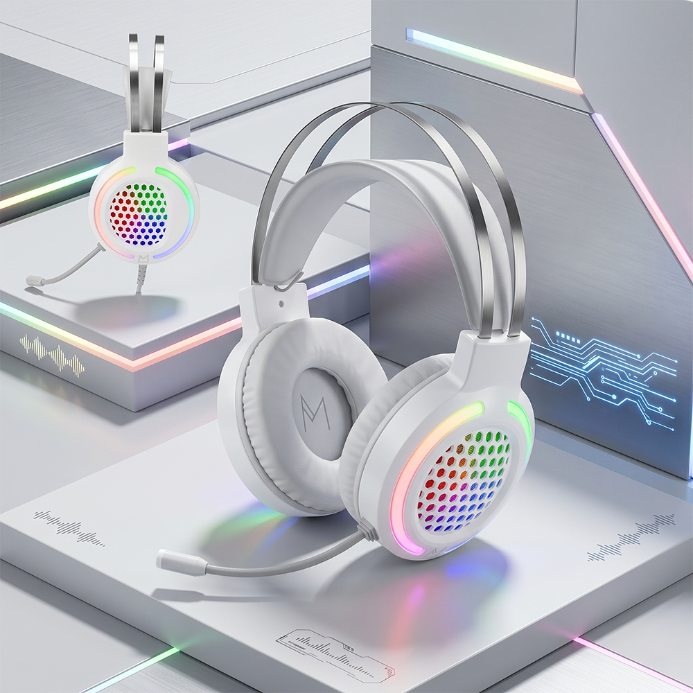 통풍잘되는 초경량 게이밍 헤드셋 USB 마이크 LED 메이브 M1 - 메인 이미지