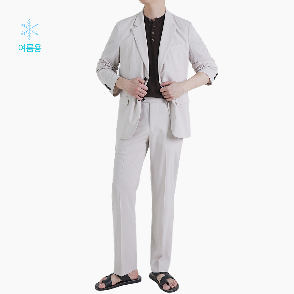 트러수트 여름 남자 밴딩 정장 세트 단체 면접 수트 봄 가을 결혼식 하객룩 상품 이미지