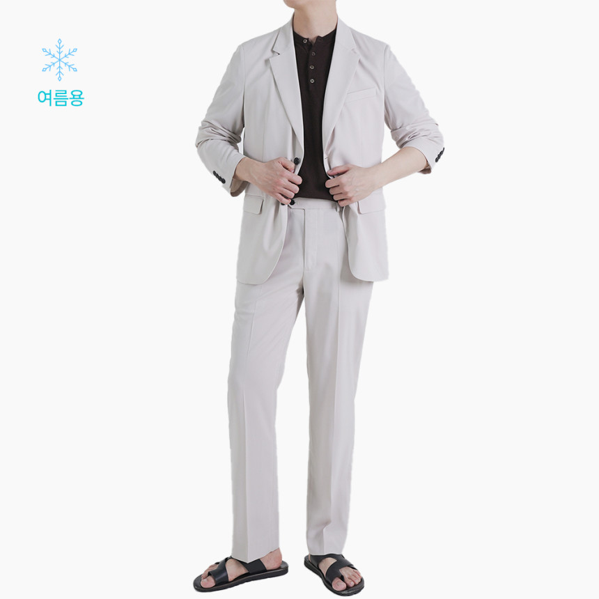 트러수트 여름 남자 밴딩 정장 세트 단체 면접 수트 봄 가을 결혼식 하객룩