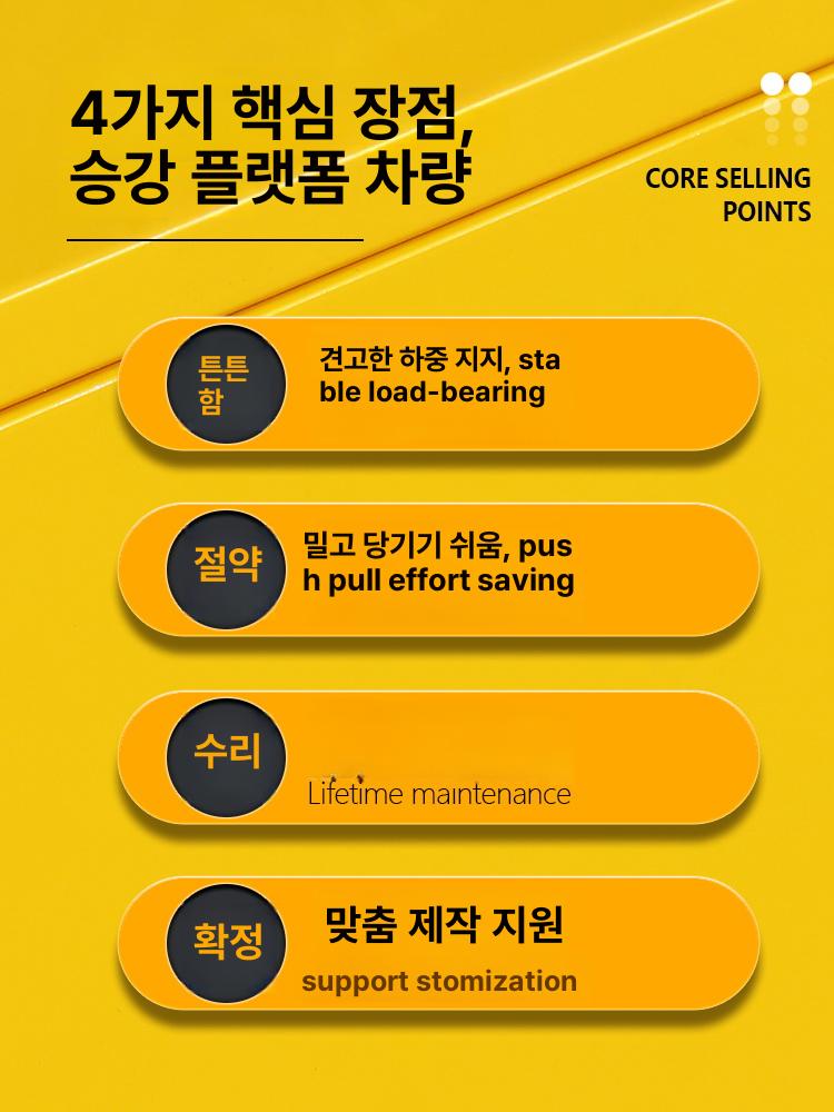 이동식 테이블 리프트 대차 접이식 핸드카 트롤리 유압 150KG 0.72m 업그레이드 - 상세 이미지 3