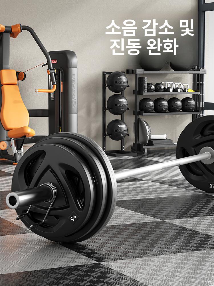 헬스장 방음 충격흡수 대형 방진 고무 카펫 1m x 2.0cm 블랙/그레이 양면 - 상세 이미지 3