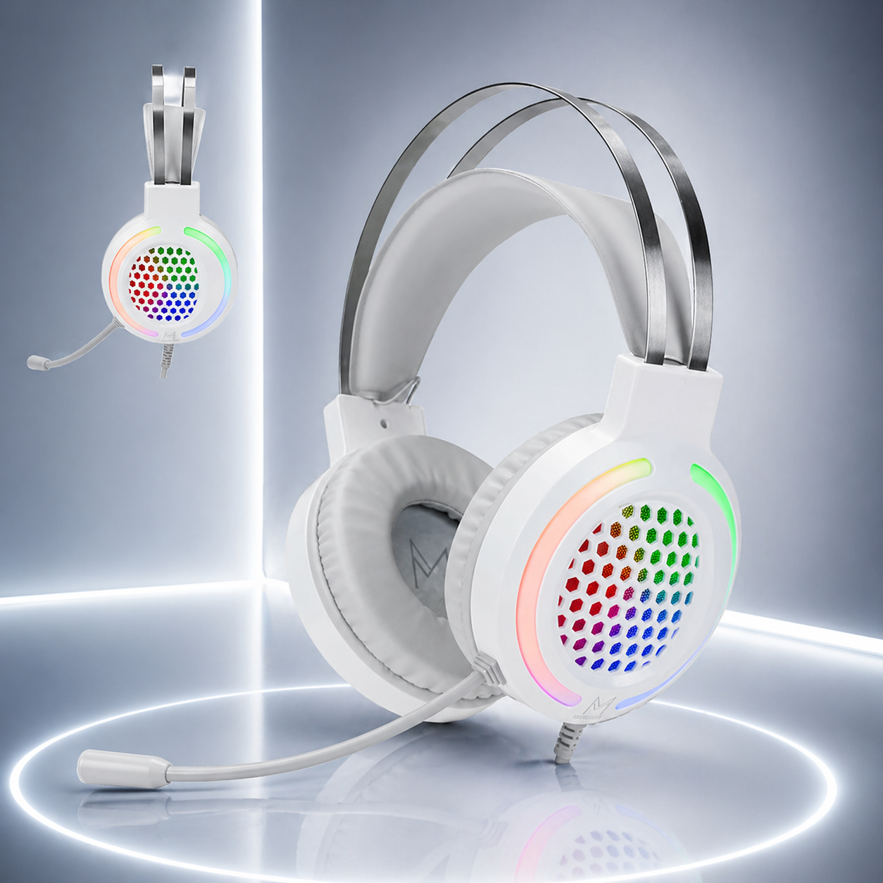 통풍잘되는 초경량 게이밍 헤드셋 USB 마이크 LED 메이브 M1 - 상세 이미지 3