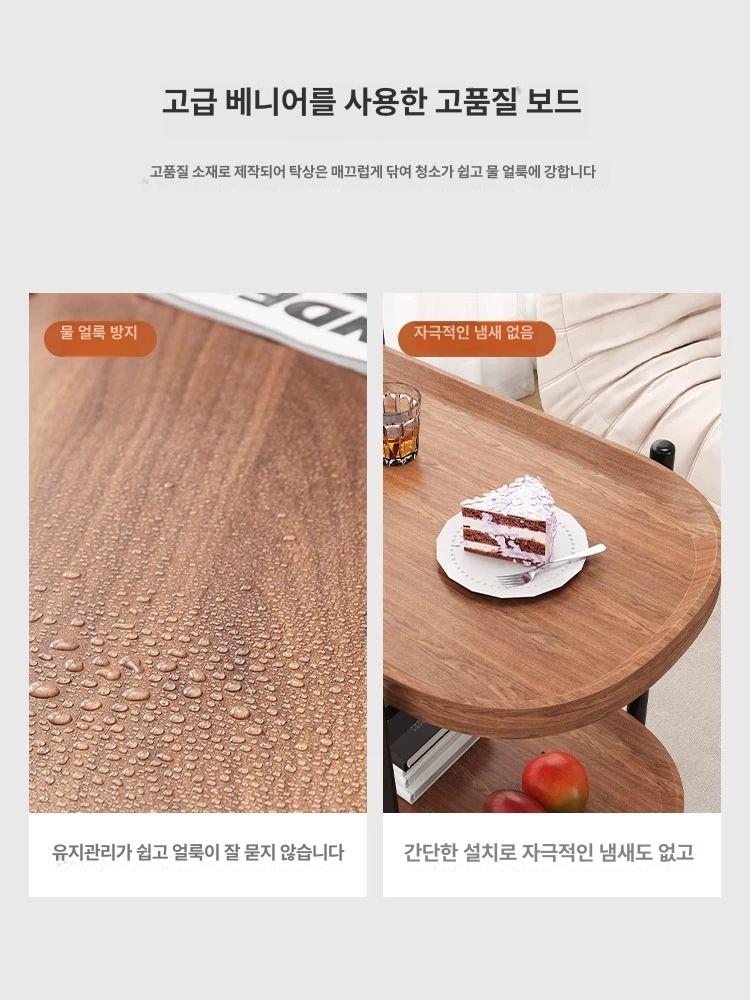 원목트롤리 가정용서빙 이동식카트 우드웨건 다층 다용도 높이 원목색 - 상세 이미지 3