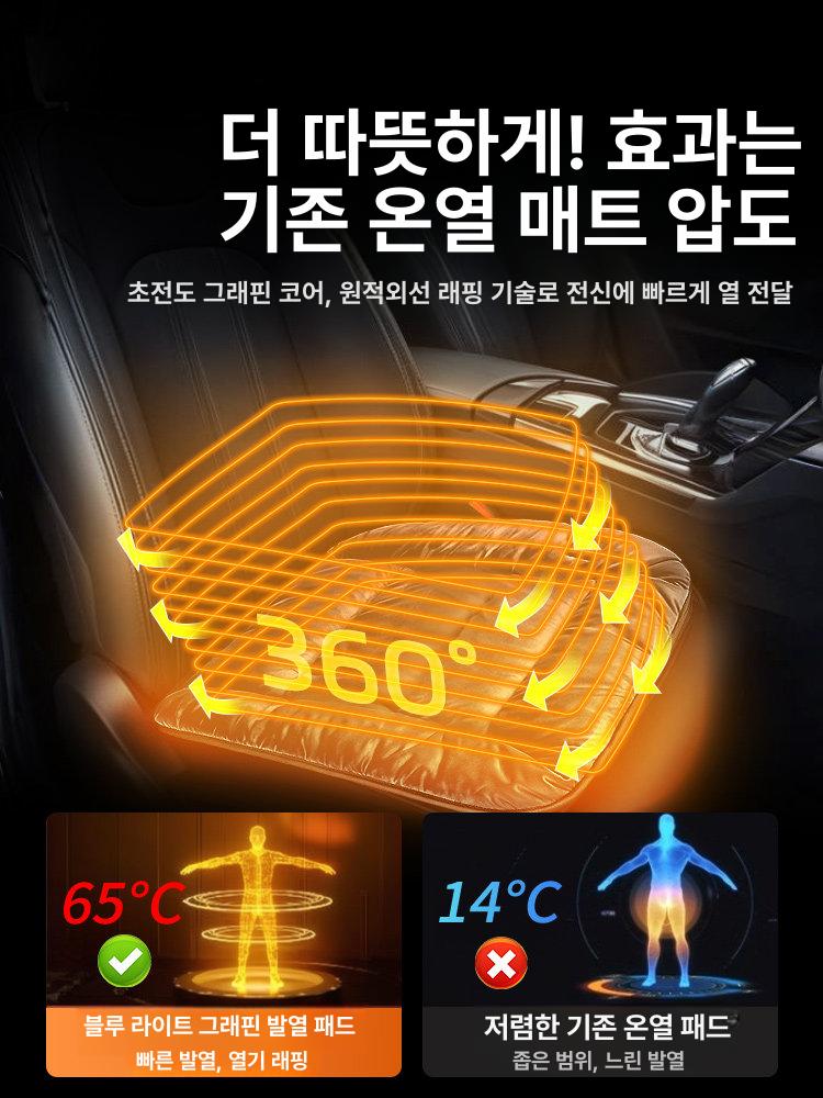 USB 발방석 따뜻한 쿠션 발열 전기방석 소파 쇼파 온도조절 온열시트 차량용온열방석 - 상세 이미지 4