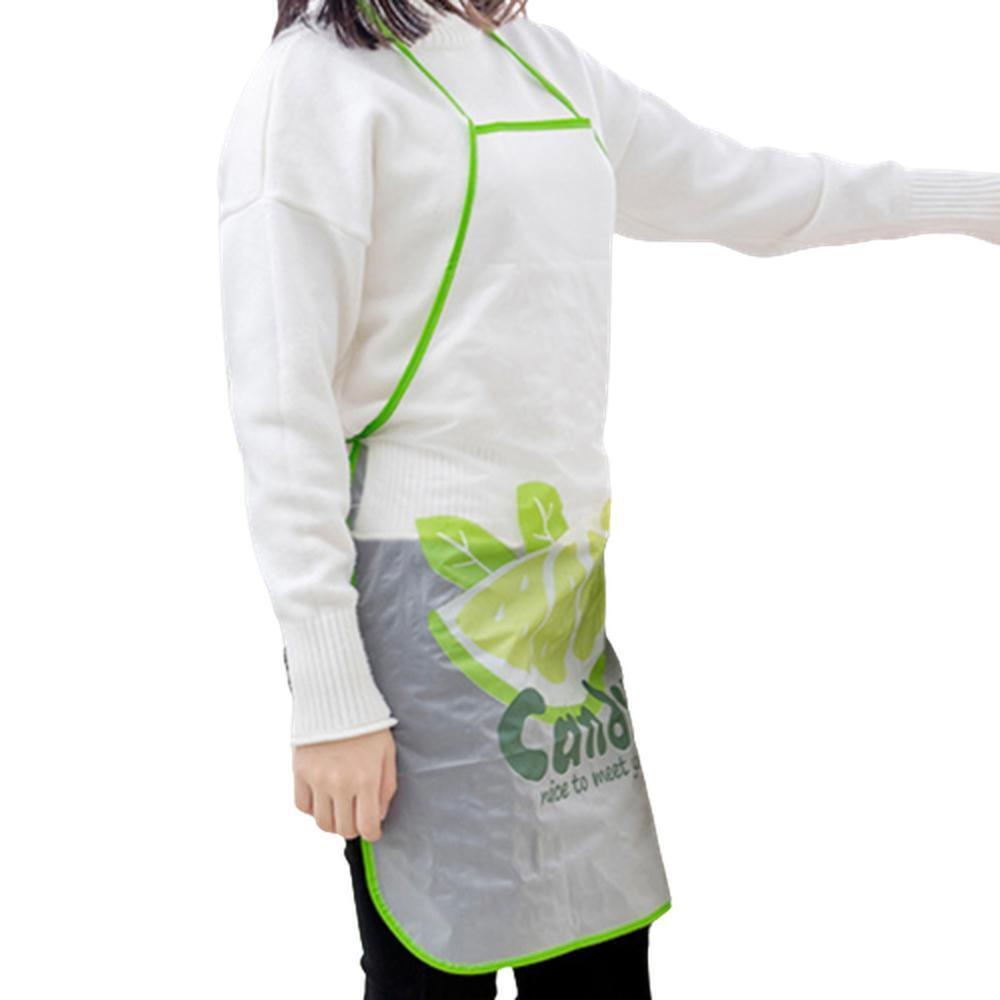투명 PVC 앞치마 주방 설거지 청소 방수 과일패턴