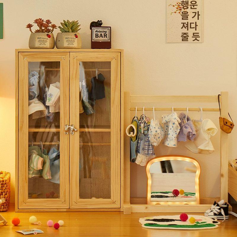 투명 옷장 수납장 인형 수납함 정리 보관함 먼지 문걸이 진열함 벽 공간 디스플레이 - 상세 이미지 3