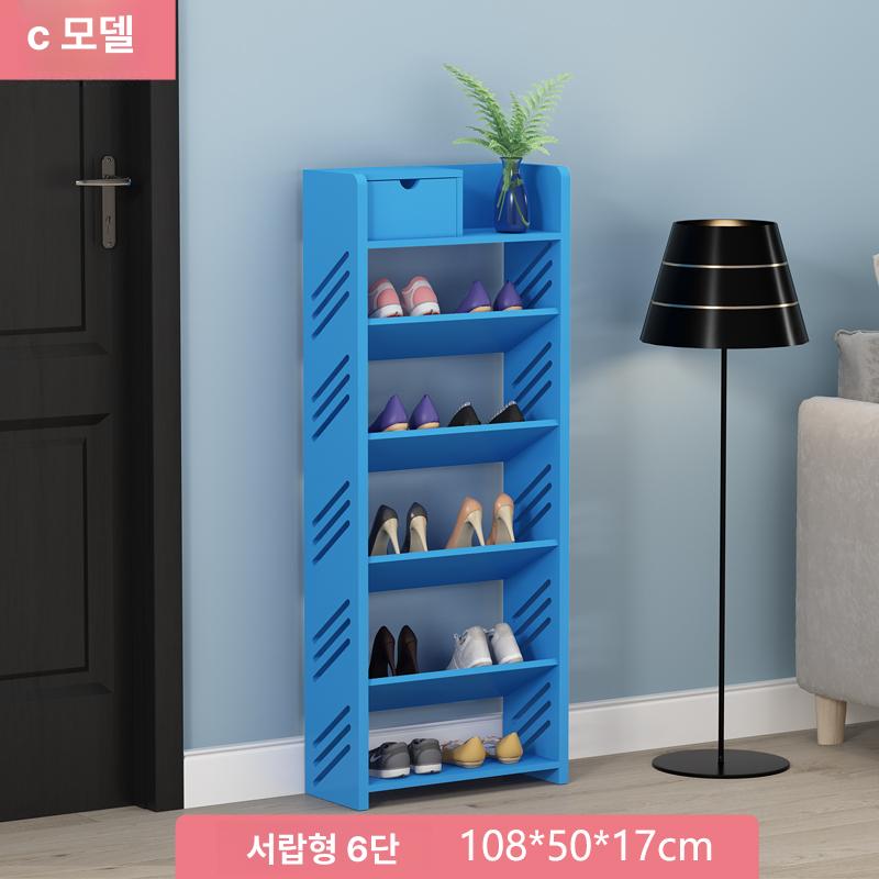 슬림 신발장 원목 수납 좁은 틈새 원룸 인테리어 정리함 보관함 선반 북유럽 현관장 - 상세 이미지 4