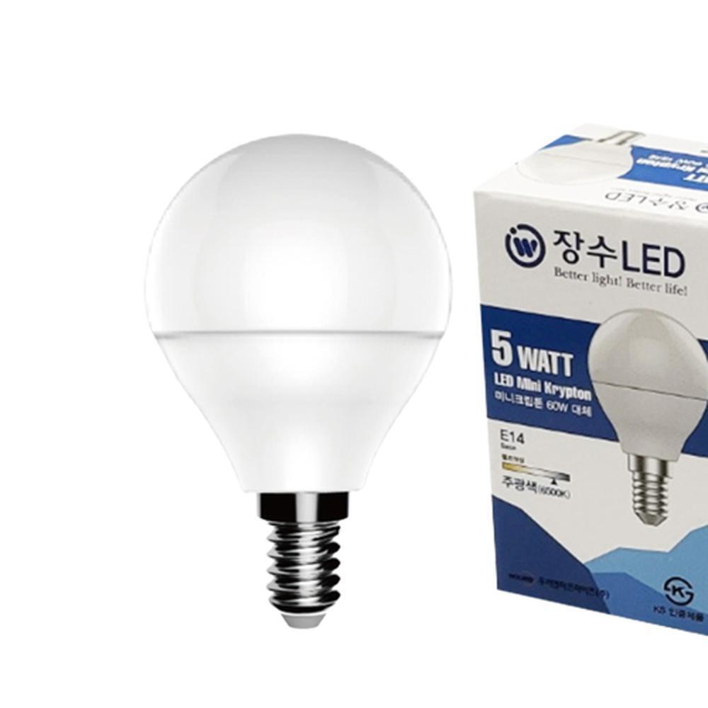 주광색 LED전구 미니크립톤 5W E14 420lm 6500K
