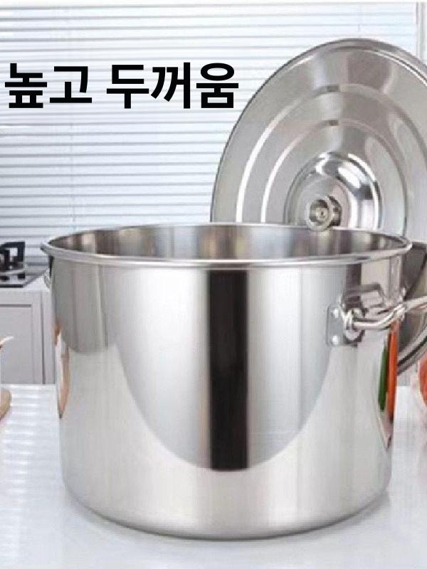가정용 상업용 대형 곰솥 냄비 스텐 식당 들통 양은 인덕션용 위생통 국솥 - 상세 이미지 4