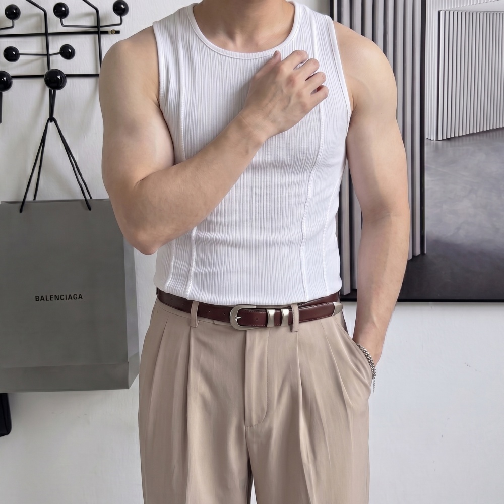 1+1 머슬핏 슬림 쿨 스판 남자헬스나시 절개 민소매티 이미지 6