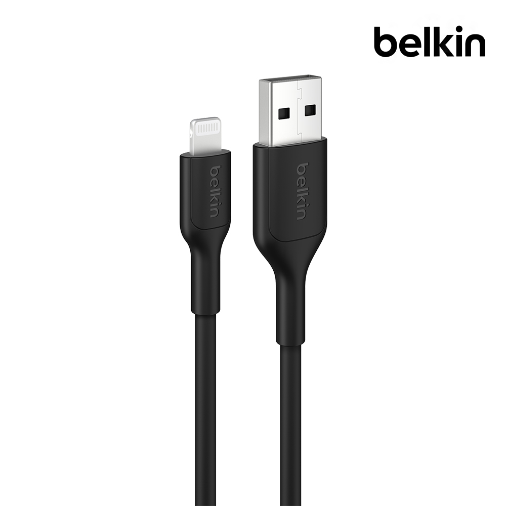 벨킨 15W USB-A to 라이트닝 고속 충전 케이블 CAA019fq 블랙, 1개, 1m - 상품 이미지