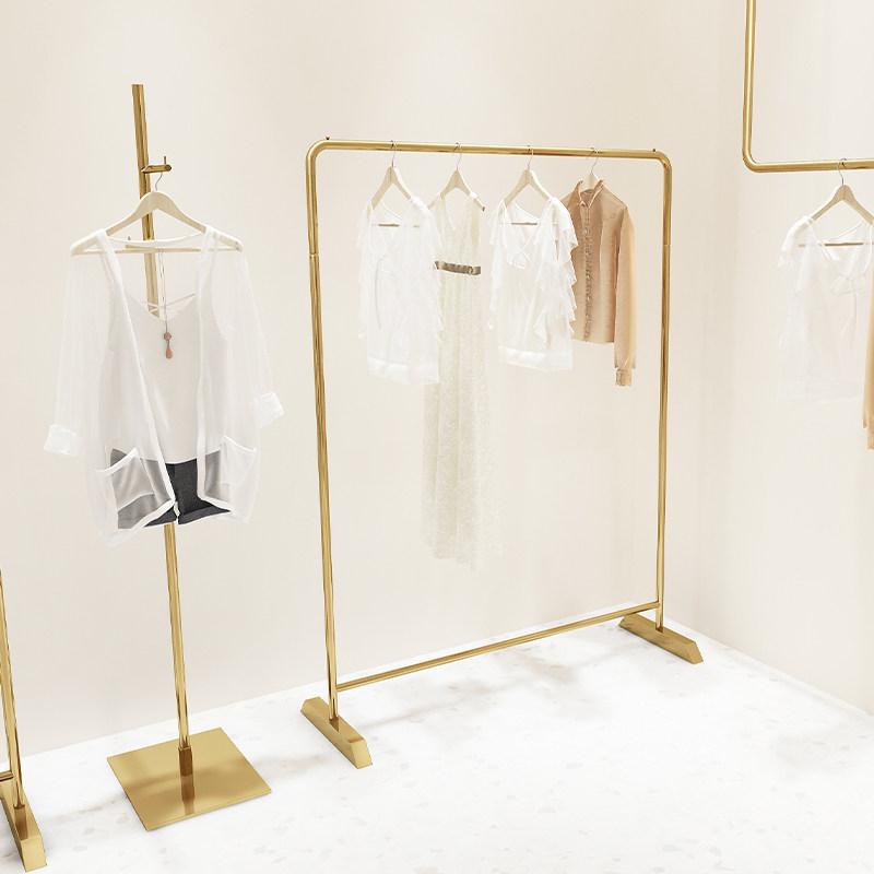 매장용 디스플레이 골드행거 옷걸이 골드랙 거치대 튼튼한 스탠드형 높이 모던 고급 - 상세 이미지 3