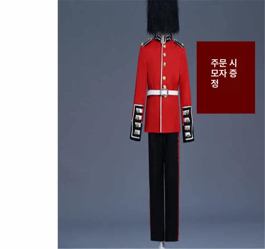 코스프레 무대의상 붉은색 코트 할로윈 공연 코스튬 제복 남성 연극 복장 조끼 - 상세 이미지 2