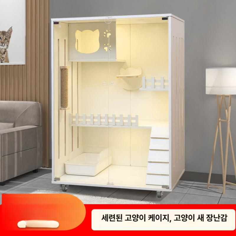 하우스 켓타워 반려묘 캣폴 낮은캣타워 아기고양이 고양이원목캣타워 숨숨집 선반 - 상세 이미지 4
