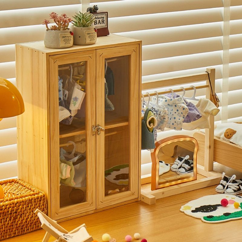 투명 옷장 수납장 인형 수납함 정리 보관함 먼지 문걸이 진열함 벽 공간 디스플레이 - 상세 이미지 2