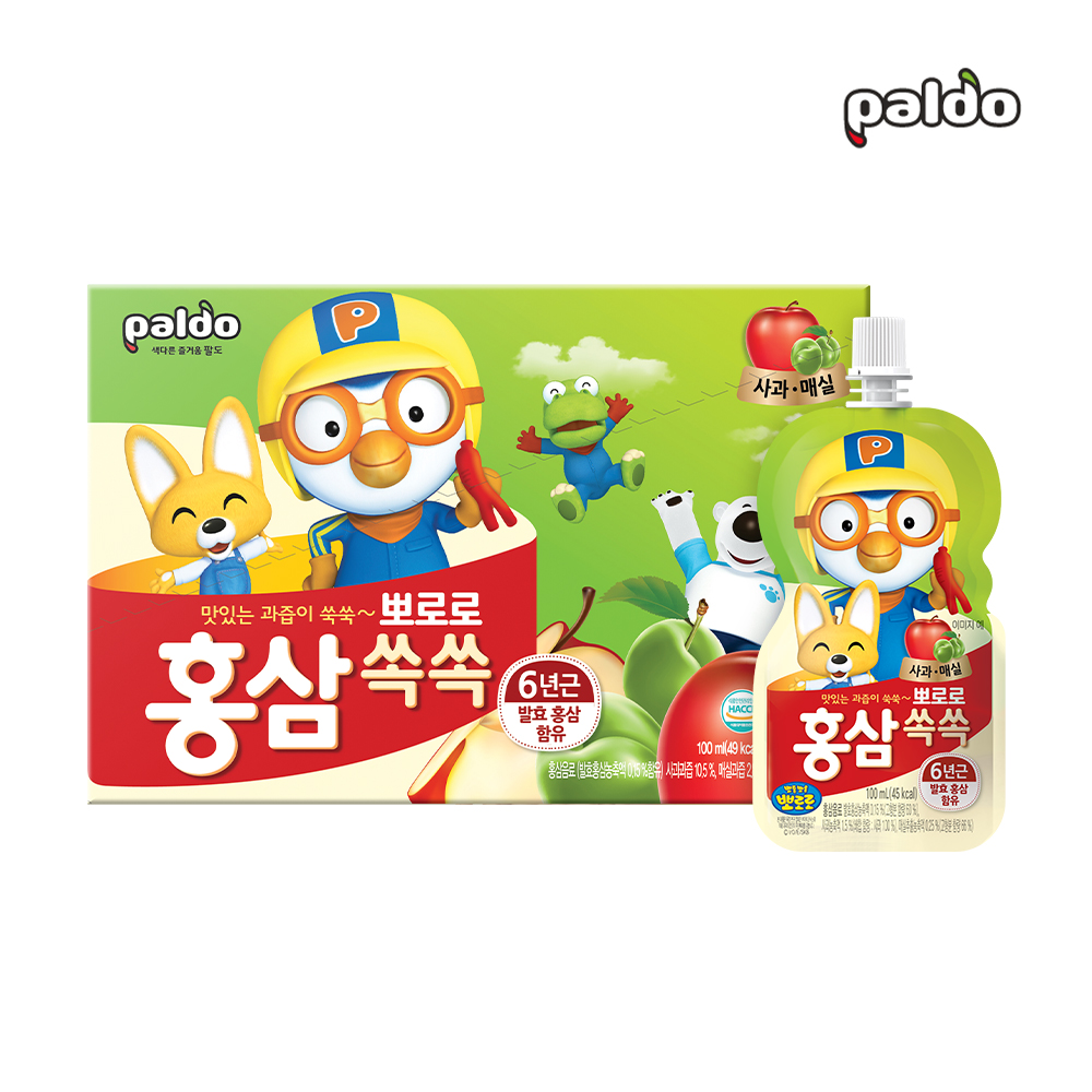 팔도 뽀로로 홍삼쏙쏙 10개씩 총 40개 (사과매실, 포도, 배도라지, 오렌지) - 상세 이미지 2