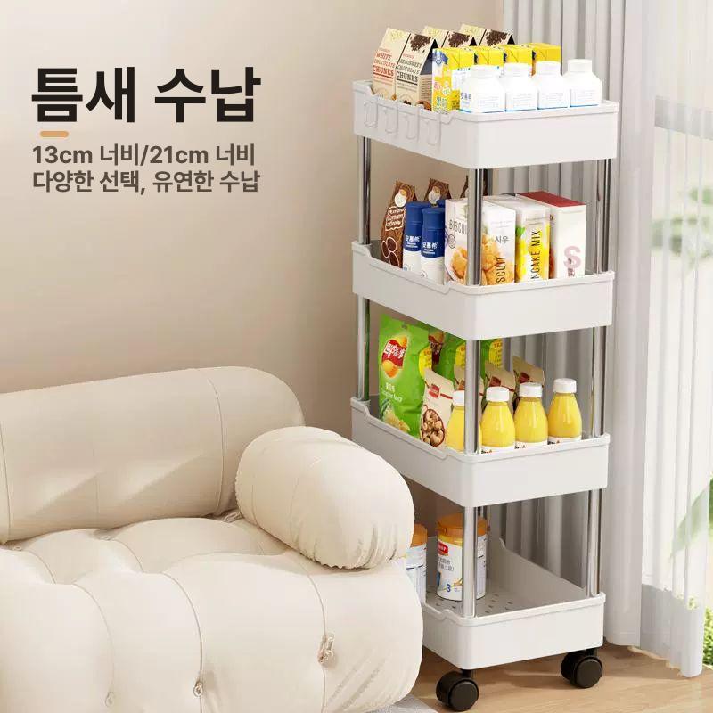 왜건 우드트롤리 빈티지 서랍 서빙카트 가정용 미용 보조선반 바퀴달린 왁싱 드로어 - 상세 이미지 4