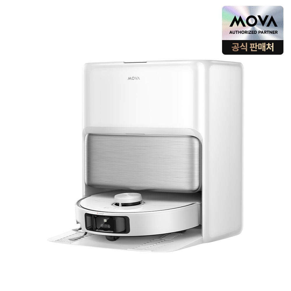 거실 바닥을 청소 중인 모바 S70 로봇청소기