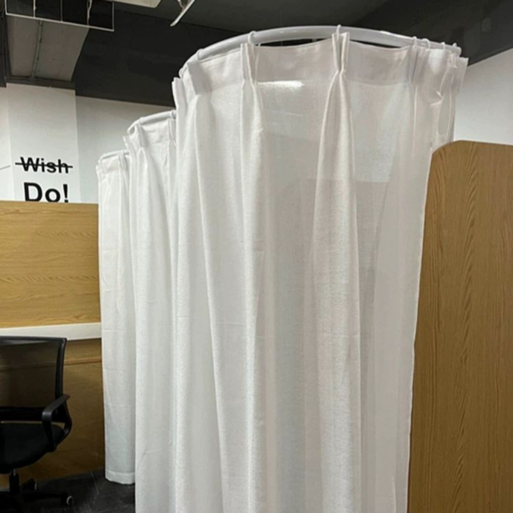 스터디 커텐봉 블랙 커튼봉 깊이 이중 칸막이 너비 높이 분리막 오피스용 파티션 - 상품 이미지