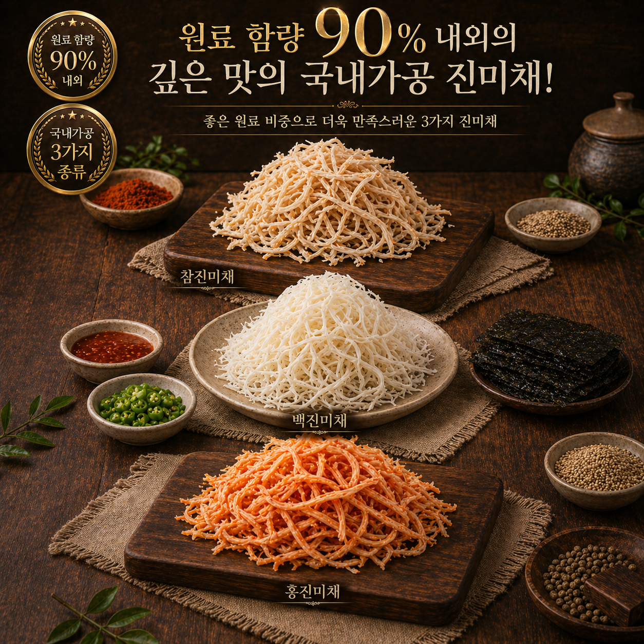 오징어 90% 국내가공 백진미채 건어물 가정업소용 고급 진미채 진공포장 400g, 1개 - 상세 이미지 3