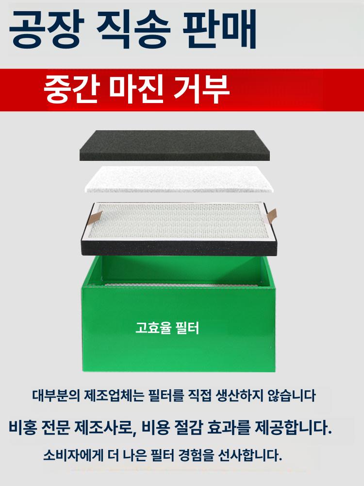 중고효율 필터 코어 워시드 코튼 연기 정화기 망 워싱 필터 면 직물 5장 - 상세 이미지 3