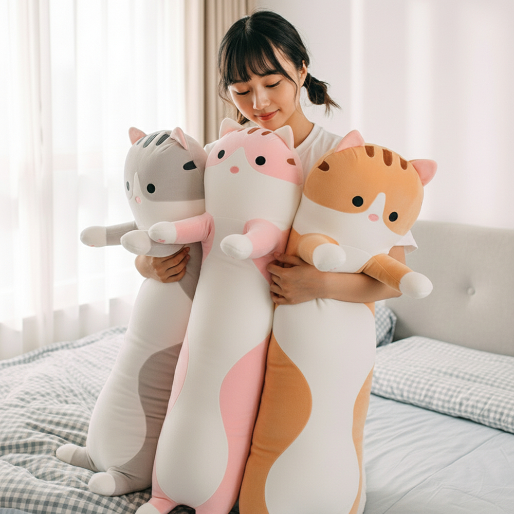 고양이바디필로우 바디플로우 안고자는 모찌 인형 베개 130cm