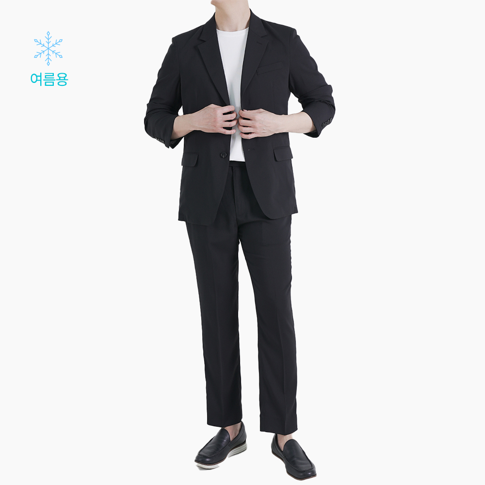 트러수트 여름 남자 밴딩 정장 세트 단체 면접 수트 봄 가을 결혼식 하객룩 상품 이미지