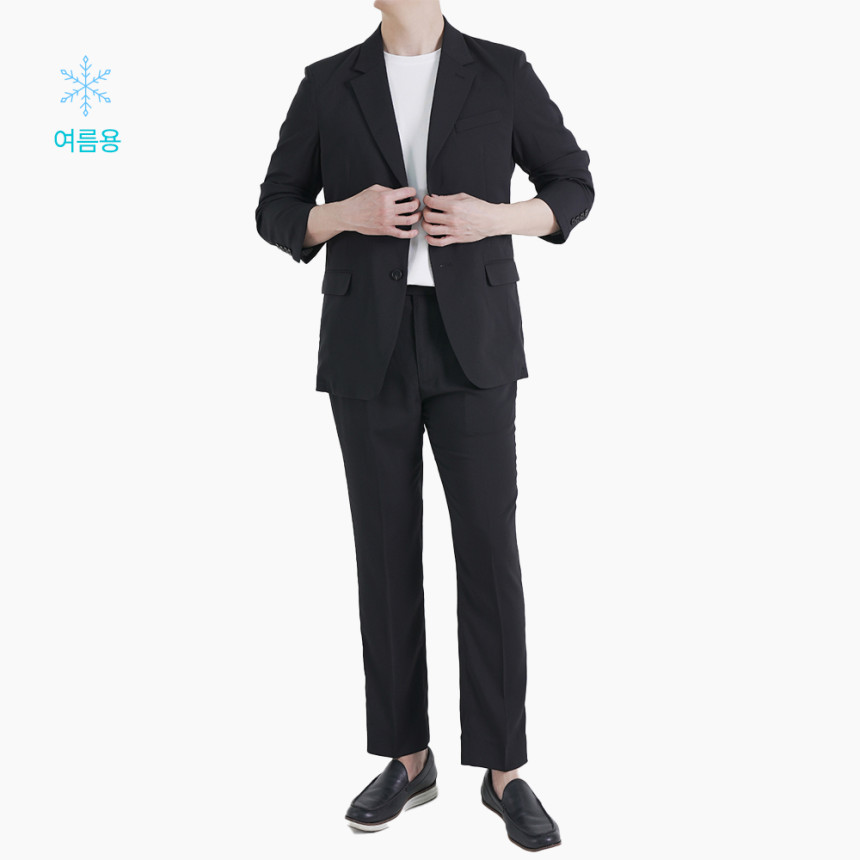 트러수트 여름 남자 밴딩 정장 세트 단체 면접 수트 봄 가을 결혼식 하객룩