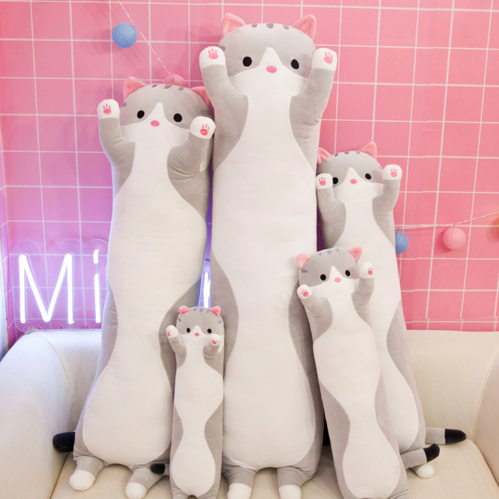 고양이바디필로우 바디플로우 안고자는 모찌 인형 베개 130cm - 상세 이미지 2
