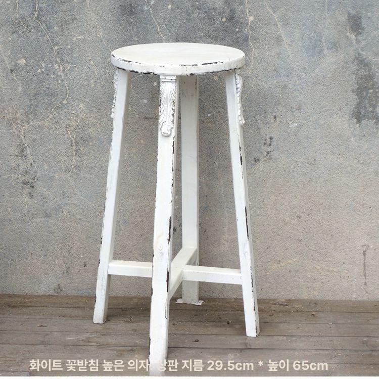 빈티지 받침대 높이 화분스툴 사각 엔틱 레트로 원목스툴 통나무스툴 오브제 직경 - 상세 이미지 4