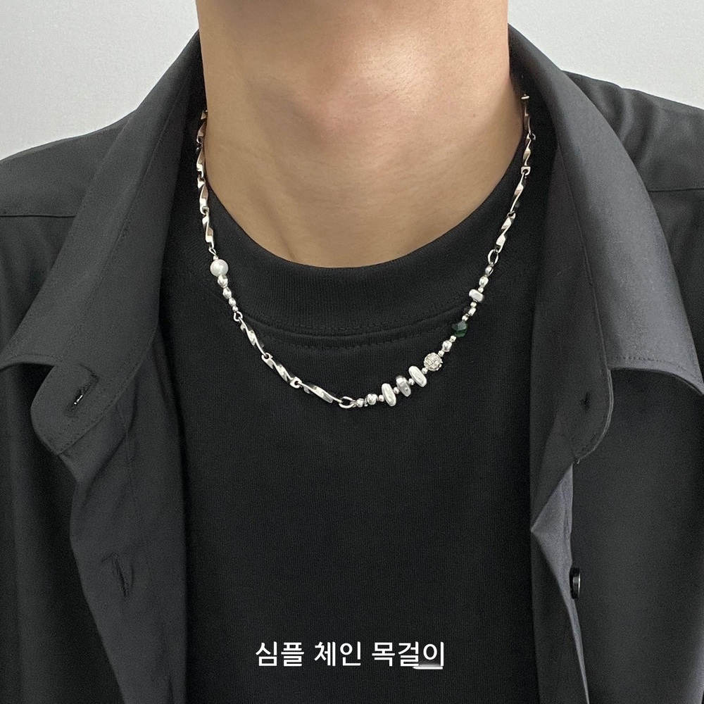 남성 티타늄 스틸 목걸이 변색방지 힙합 체인 - 상세 이미지 4