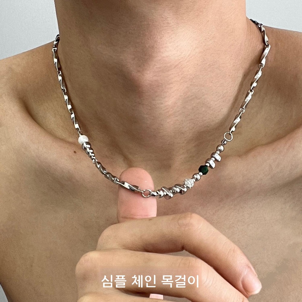 남성 티타늄 스틸 목걸이 변색방지 힙합 체인 - 상품 이미지