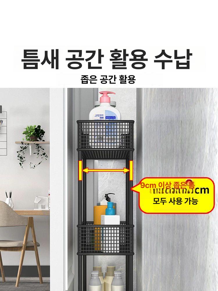 선반 문뒤수납장 슬림 거실 얇은수납장 캐비닛 틈새장 옆 현관 복도 캐비넷 조립형 - 상세 이미지 3