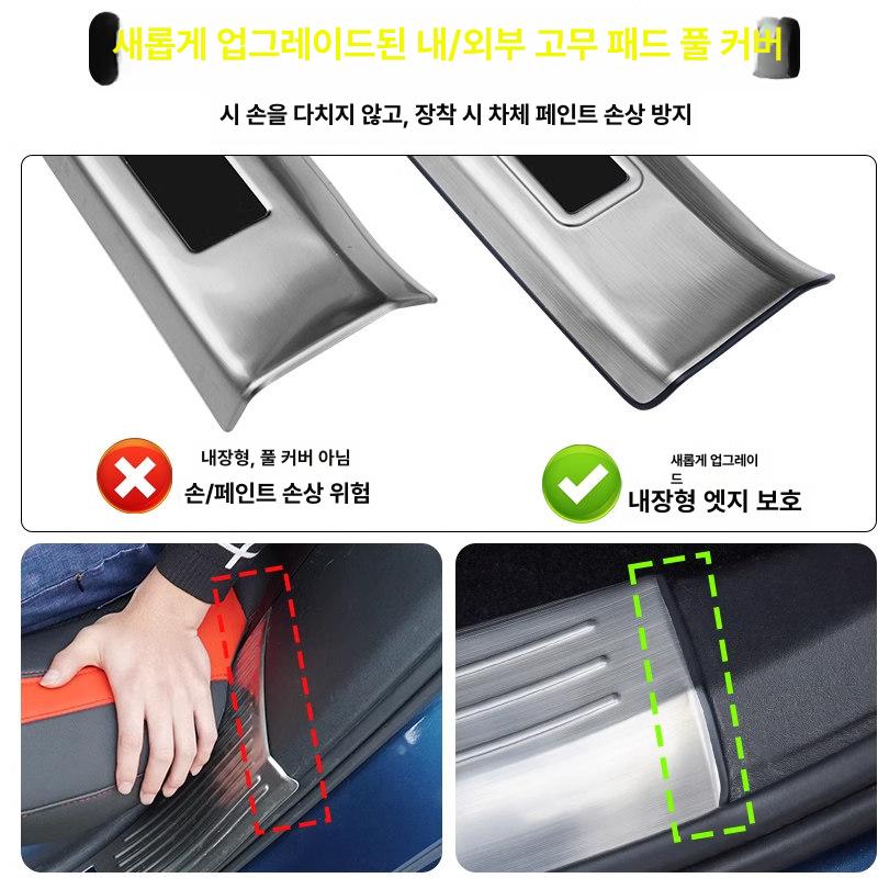 튜닝 보조발판 부착식 도어스텝 호환 옆발판 자동차 차량 머드가드 액세서리 흙받이 - 상세 이미지 4