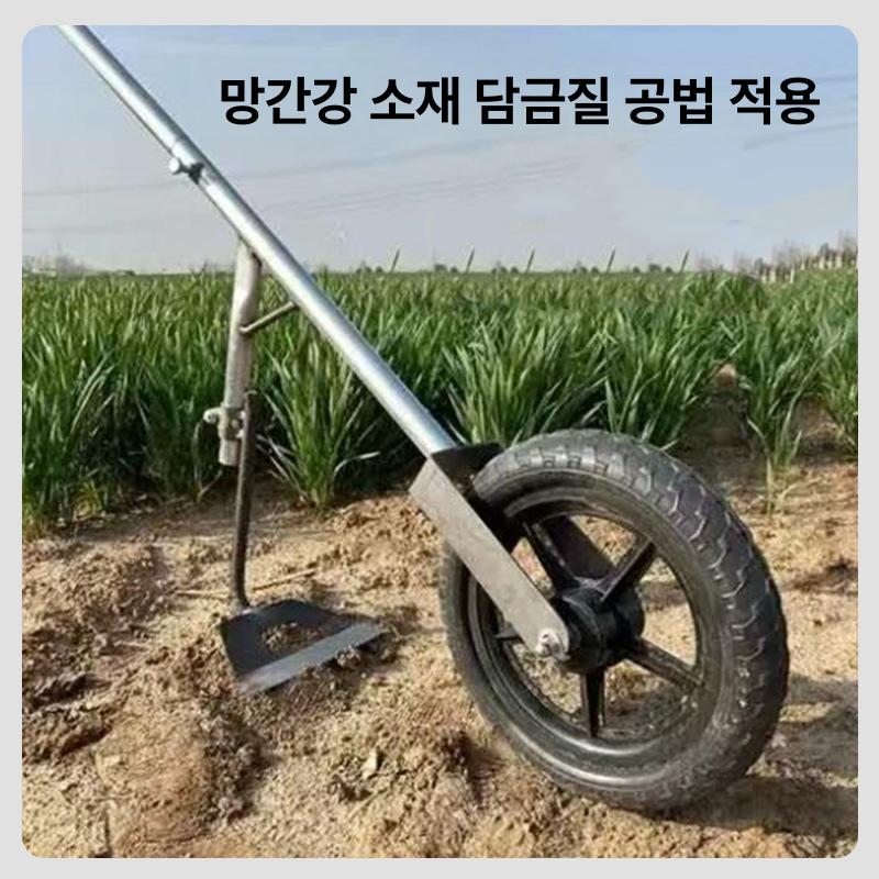 잡초 제거기 밭갈이 파종기 수확기 회전 경운기 손밀기형 농업용 프레임+대형 삼각 괭이 - 상세 이미지 4