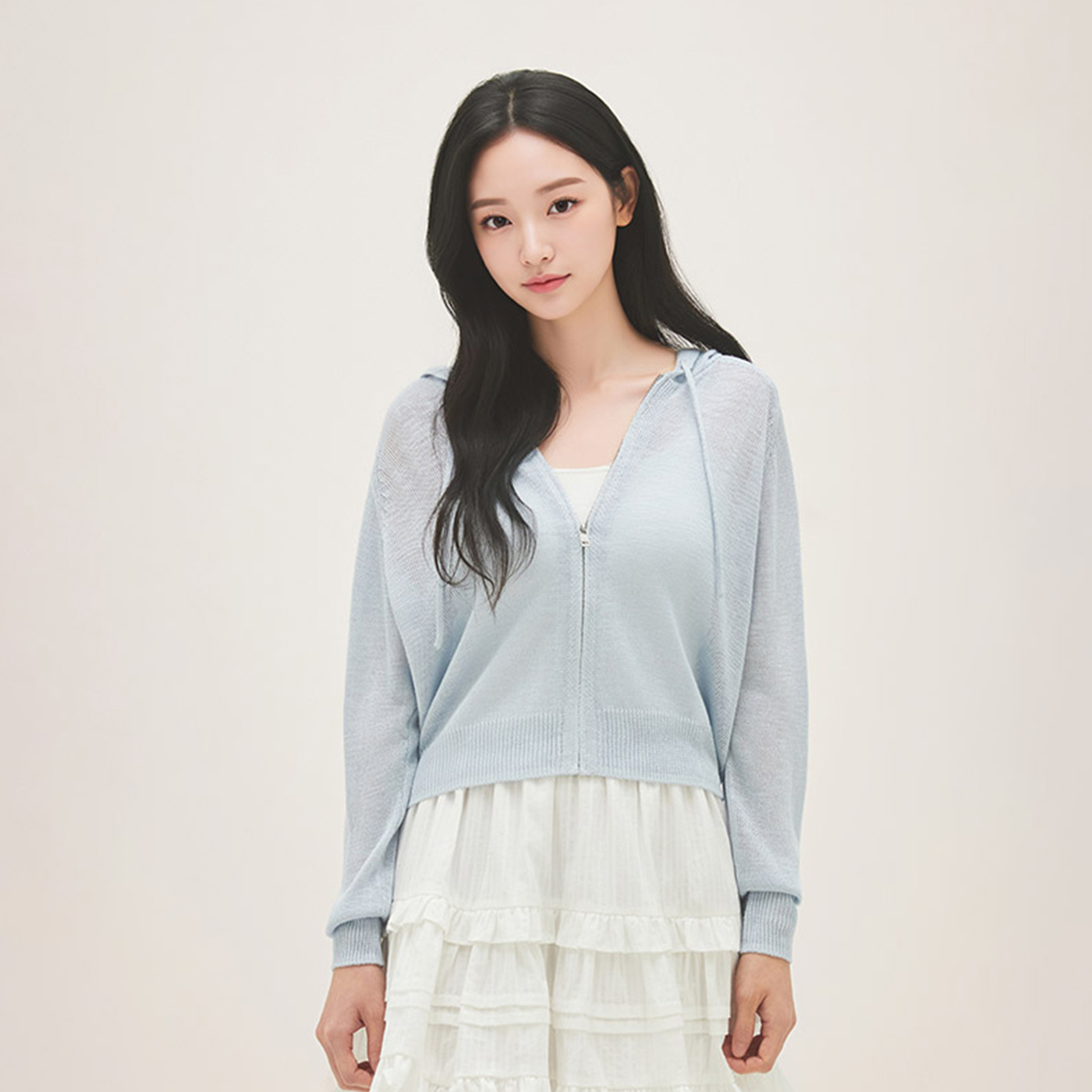 로엠 시스루 후드 가디건 RMCKG25RT1 - 상품 이미지