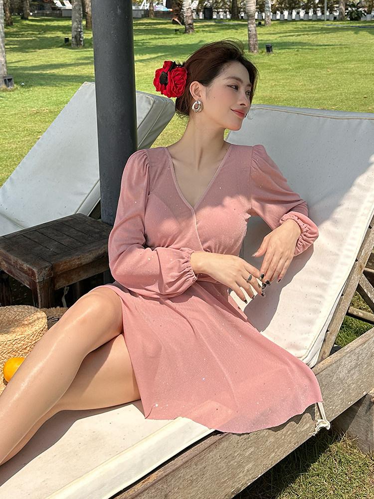 수영복 여름 휴양지 비치웨어 원피스 온천 실내수영복 - 상품 이미지