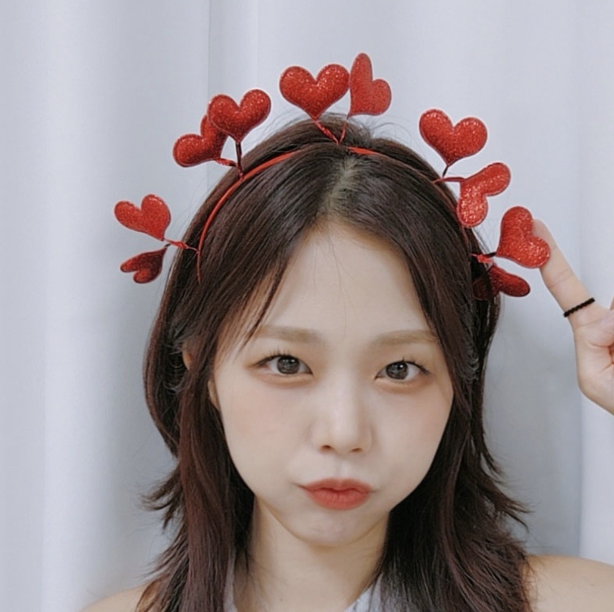 하트장식머리띠 축제 응원머리띠 이벤트머리띠 - 상품 이미지